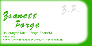 zsanett porge business card