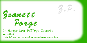 zsanett porge business card